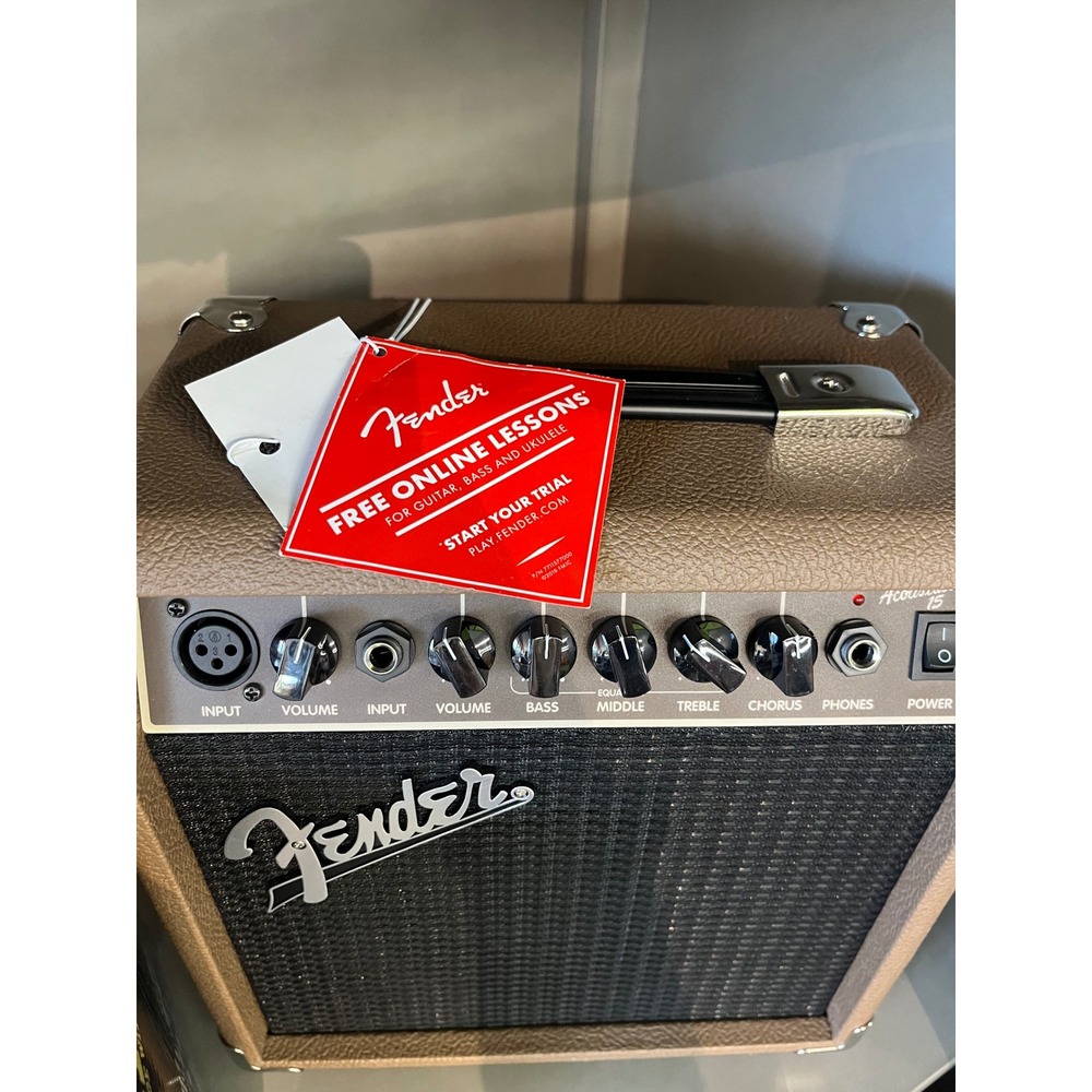 Fender Acoustasonic 15 Acoustic Guitar Amplifier Brown 15W Two-Channel Combo Amp